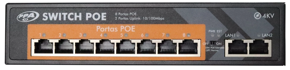 Switch POE - 8 Portas